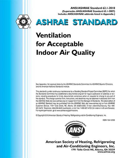 ASHRAE 62.1-2010 tiêu chuẩn về thông gió 