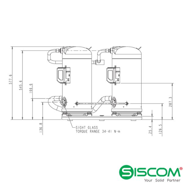 Máy nén cho điều hòa Daikin mã 4020469 2 Kích thước máy nén ZRT288KC