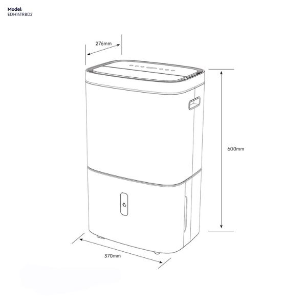Máy hút ẩm kết hợp lọc không khí Electrolux EDH12TRBD2 5 Kich Thuoc May Hut Am Electrolux EDH12TRBD2