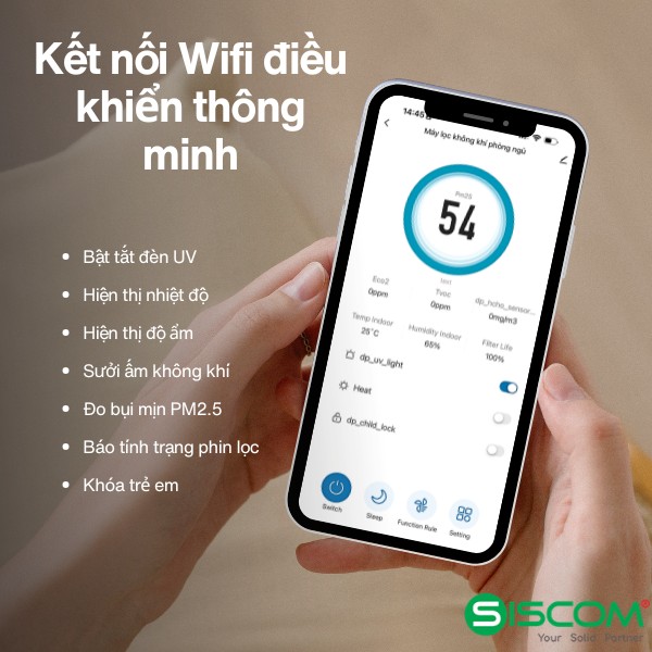 Máy Cấp Khí Tươi Treo Tường Varki WM-150HRV – Thu Hồi Nhiệt, Lọc HEPA 7 Ket Noi Thong Minh May Cap Khi Toi Gan Tuong Wm 150HRV