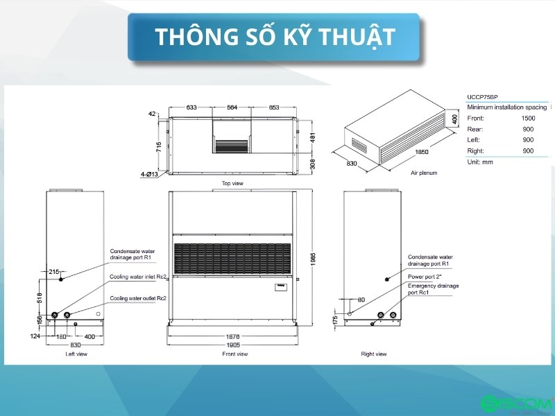 Điều Hòa Tủ Đứng Daikin UCCP75BP/UCCP75BDP Giải Nhiệt Nước 3 Thong So Ky Thuat Dieu Hoa Daikin Uccp75bp Uccp75bdp