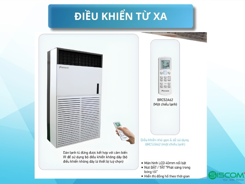 Điều Hòa Tủ Đứng Daikin FVGR10PV1/RCN100HY18 9 Điều khiển từ xa tích hợp đầy đủ chức năng của điều hòa tủ đứng Daikin